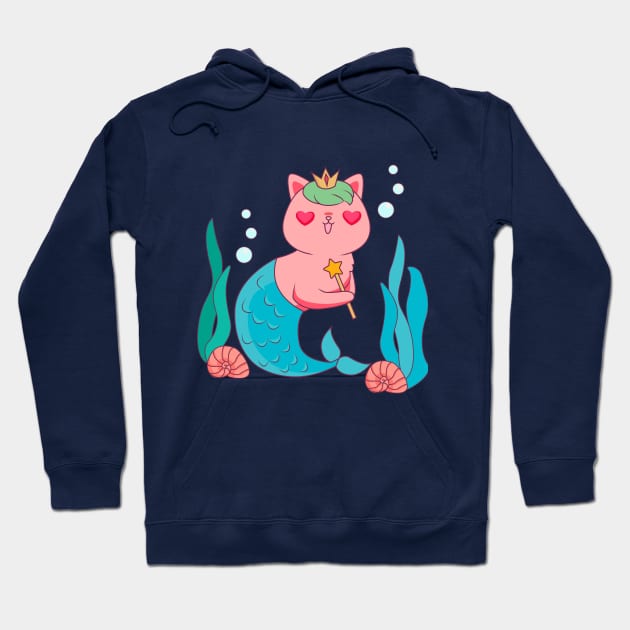 Lovely Mermaid Cat Hoodie by Lovely Arts